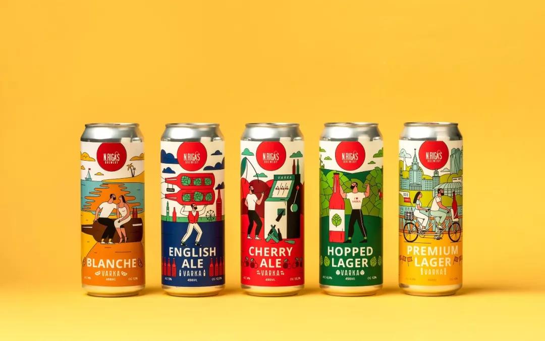 插畫風啤酒產品包裝設計(啤酒) 插畫風啤酒產品包裝設計(啤酒)